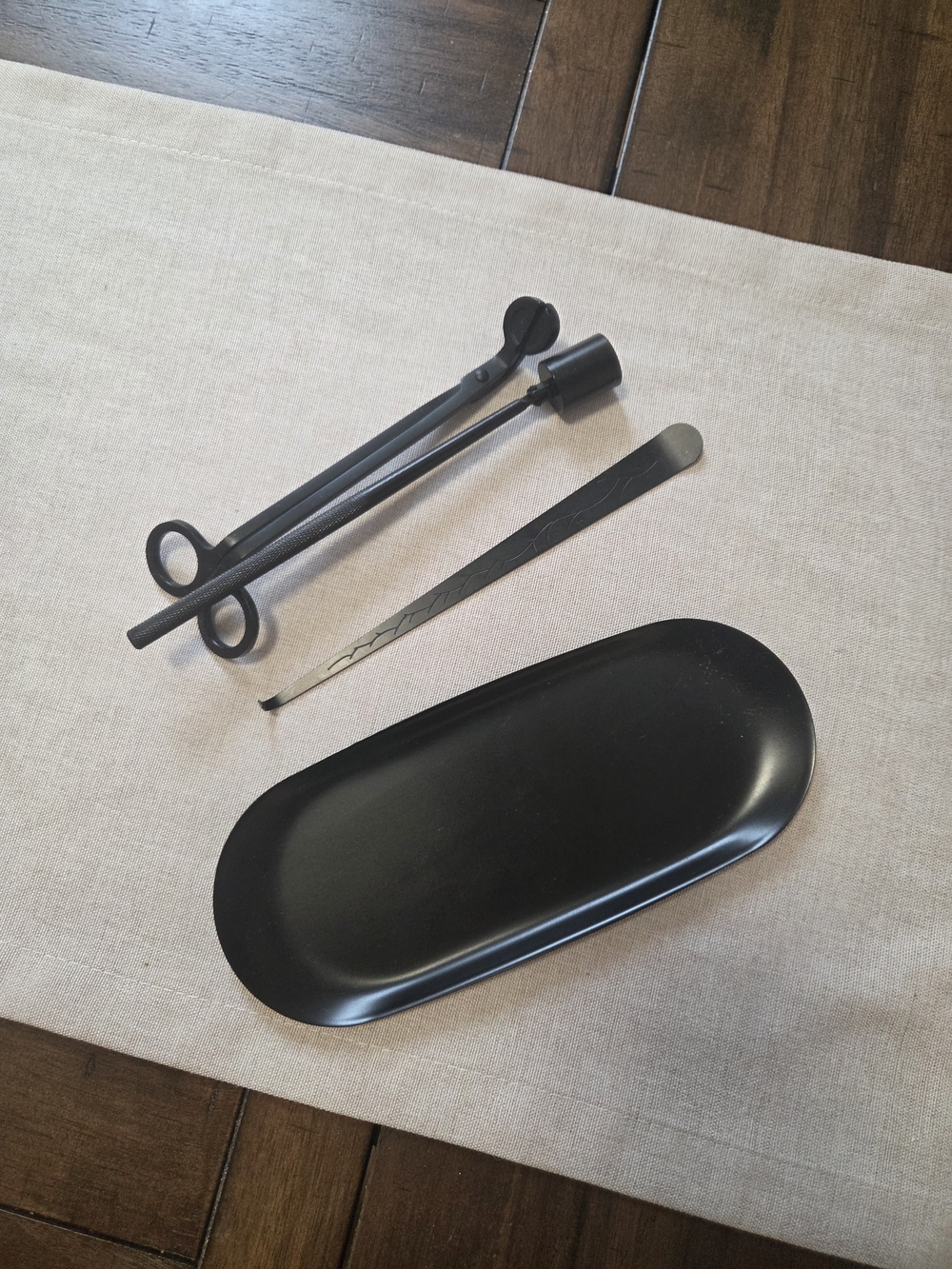 NWOT Black Matte Candle Tool Set with Tray